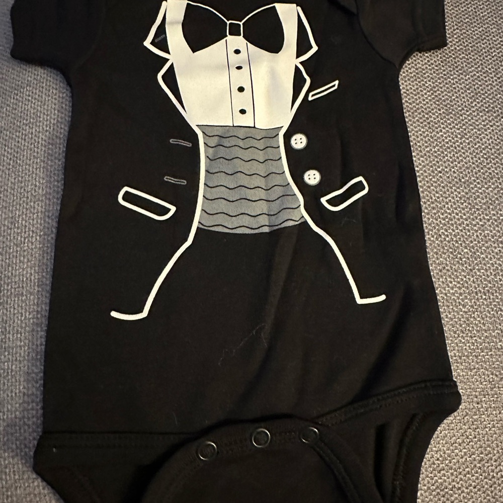 Sara Kety Black Tuxedo Bodysuit